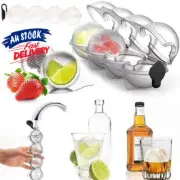 4 Grid Large Sphere Tray Mold Round Cube Mould Whiskey Ice Ball Maker Silicone