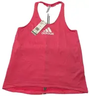 adidas Tank Top Womens XS Climalite Classic Three Stripes Skinny Racerback Red