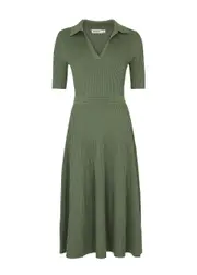Jonathan Simkhai Pati Ribbed-knit Midi Dress - Khaki - M (UK12 / M) M (UK12 / M)