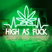 NEW Leaf Weed High As Fvck Neon Sign LED Light Wall Decor Bar Club Party Gift