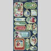 Graphic 45 Let it Snow Christmas Santa Season Winter Chipboard Tags Accents
