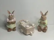 PartyLite Bertie & Bea Easter Bunny Rabbit Candle Holder