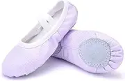 [HieoAnir] Girls Ballet Shoes Glitter Split-Sole Dance Slippers Toddler Kid Practice Shoes Flats Soft Lightweight with Elastic Laces for Performance Gymnastics Yoga