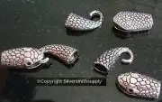 38mm Silver plt snake head jewelry clasp 3 sets heavy hook & eye clasps fpc309b