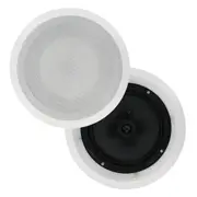 Pair of In-Ceiling Speakers 8-Inch 150W Carbon Cones White