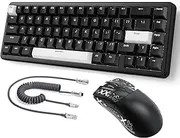 Attack Shark X65 HE Wired Magnetic Switch Keyboard and R1 Mouse Combo, Rapid Trigger Gaming Keyboard, 8KHz Polling Rate,Adjustable Actuation,Superlight BT/2.4G/Wired Mouse,18K DPI for Win/Mac,Grey