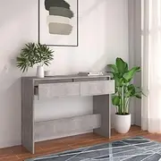 Concrete Grey Console Table, Storage Shelf, Side Furniture Stand for Living Room, Bedroom, Hallway, Engineered Wood Tables