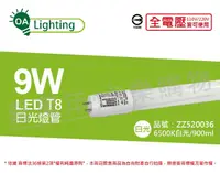 在飛比找PChome24h購物優惠-(2入)長光 LED T8 9W 6500K 白光 CNS 