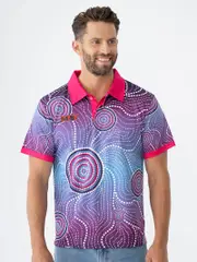 Kulture Indigenous Polo Pink Style 219
