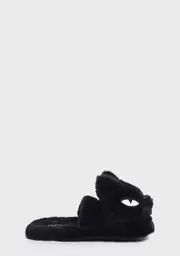 [Dolls Kill x Emily The Strange] Menacing Meow Faux Fur Slippers