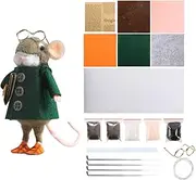 Mice Needle Felting Kit - Felt Craft Animal Set - Mice Beginner Wool Felt Needle Felting Starter Kit with Supplies and Instructions for Craft