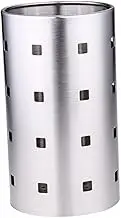 Cabilock Thicken Stainless Steel Utensil Holder with Drain Kitchen Tool Organizer for Countertop Storage Sleek Design Sturdy and Easy to Clean Cooking Gadget Canister