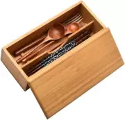 New Bamboo chopstick case, chopstick holder, cutlery case with lid