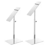 2 Pcs Shoe Display Stand Adjustable Height 9.45''-15.75'' Metal Shoe Rack Silver
