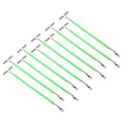 50Pcs 5.3" Fishing Lure Line Wire Leader Trace Luminous Tube Fishing Rigs Green