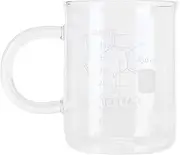 Leopacat Caffeine Beaker Mug, Caffeine Molecule Mug, Scientific Borosilicate Glass Chemistry Mug with Handle Graduated and Pouring Spout for Mocha Latte Milk Cappuccino Water Juice