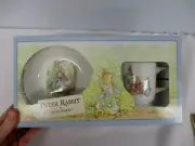 1991 WEDGWOOD PETER RABBIT 2 PIECE CHILD'S MUG & BOWL SET ~ NEW MINT IN BOX!