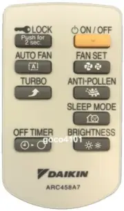 ARC458A7 GENUINE ORIGINAL DAIKIN AC AIR CONDITIONER REMOTE CONTROL NEW
