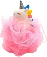 Cute Unicorn Kids Bath Loofahs Balls for Baby Girls Boys Mesh Shower Ball Pouf Exfoliating Bath Sponge Body Cleaner Bath Accessories