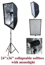 160w Photo Video Studio Strobe Monolight Flash Reflective Softbox Lighting kit