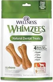 WHIMZEES Rice Bone Dental Dog Treats, Value Bag, Large (18-27kg Dogs), Natural Daily Dental Chews (Pack of 9)