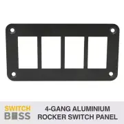 4 GANG ALUMINIUM ALLOY ROCKER TOGGLE GANG SWITCH PANEL- 12V 24V BOAT MARINE 4X4