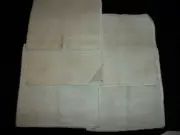 5 PIECE SET VINTAGE TABLE CLOTH NAPKINS SIZE 16" INCH SQUARE BEIGE / IVORY NEW