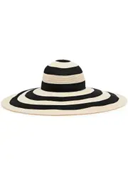 Eugenia Kim Sunny Striped Wide-brim Straw hat - Ivory One Size