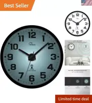 Modern 12-Inch Atomic Wall Clock with Night Light & Silent Quartz Movement