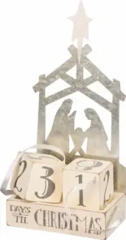 Wood Nativity "Days Til Christmas" Countdown Blocks~Calendar/Advent/Manger/Jesus