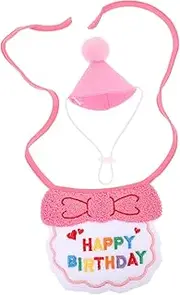 Levemolo 1 Set Washable Cat Hat and Dog Bandana Comfortable Birthday Party Accessories for Pets Cute Design for Everyday Wear and Special Occasions