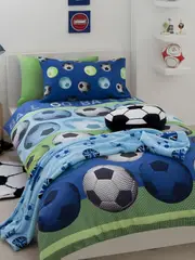 Catherine Lansfield Football Duvet Cover Set Blue Double