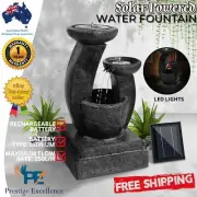 Solar Power Water Pump Fountain Feature Bird Bath Outdoor Garden with LED Lights