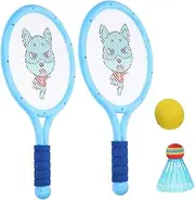 Parliky Cartoon Bear Badminton Racket for Lightweight Portable Outdoor Sports for Ages Enhances Coordination and Parent Interaction