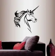 Vinyl Decal Magic Unicorn Horse Head Kids Girls Nursery Room Wall Sticker 1907