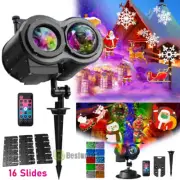 2024 Christmas Halloween 16 Colorful Slide Ocean Wave Show Laser Projector Light