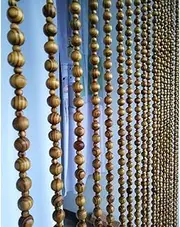 [OKUOKA] Beaded Door Curtains for Doorways Wood Bead String Curtain for Room Dividers -25 Strands Home Entrance Restaurant Hanging Curtain Retro Style, Size Customizable (Size : 70x125cm)