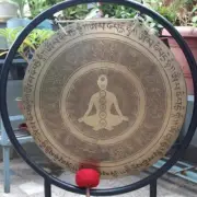 22 inches Yogi carved Handmade Gong With Stand -Tibetan Gong for Healing-Master