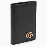 [GUCCI] Black leather card holder One size Black