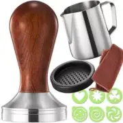Espresso Tamper Set -58mm Wood Handle Tamper w/Frothing Pitcher & Accessories