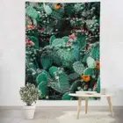 Green Prickly Cactus 3D Wall Hang Cloth Tapestry Fabric Decorations Decor