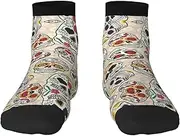 [JBYJBX] Mexican Skull Print Adult Socks Womens Mens Workout Thermal Cozy All-Season Gift Holiday Articles Use