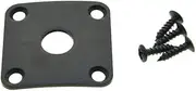 KAISH Black Metal Curved Bottom Jack Plate Square Jackplate for Gibson Les Paul