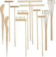 FUNNETOYU 12Pcs Mini Garden Rakes Decorative Rakes for Sand Table Meditation and DIY Micro Landscapes for Zen Gardens and Home
