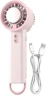 Cute Electric Fan Portable – Handheld 3-Speed Cooling Ventilator | Compact Quiet Airflow Device with Light | Travel Desk Tent Car Beach Bedroom Home Outdoor Golf Trip Use for Summer Heat