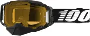 100% Armega Snow Goggle Black Yellow Lens Unisex Adults 50007-00001