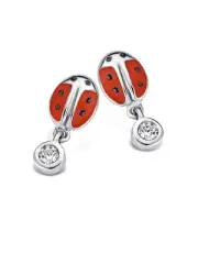Kipling Children Sterling Silver Ladybug Cz Earring