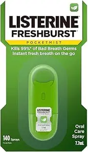Listerine Pocketmist Oral Care Spray Freshburst 7.7ml, Kills 99 Percent of germs that cause bad breath, Mint breath mist leaves your mouth feeling refreshed and clean,Pocket-sized for fresh breath on-the-go
