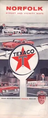 1962 Texaco Road Map: Norfolk NOS