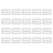 40 Pcs 10mm 9 Shape Bra Strap Hooks, Adjustment Slide Bra Strap Clips, Silver